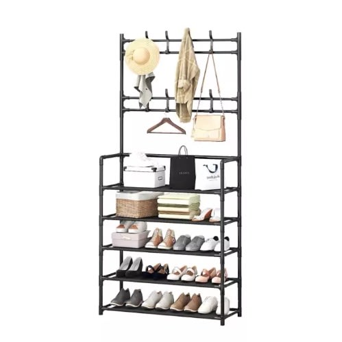 Shoe rack sales with bag hanger