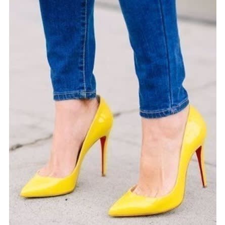 ladies yellow heels