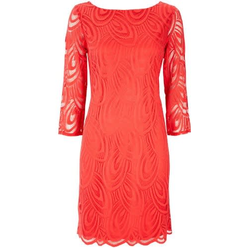 scalloped shift dress