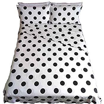 Black And White Polka Dot Bedding Set 1 Duvet 1 Bed Sheet And 4
