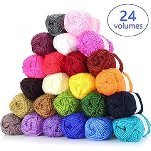 Knitting Yarn-24 Pieces -Multicolour.
