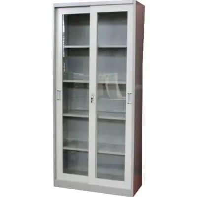 Universal Chef Sliding Full Glass Double Door Metal Filing Cabinet