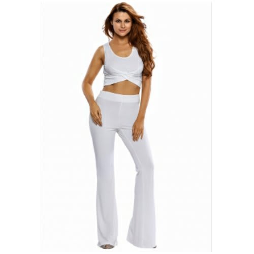 flare pants with crop top