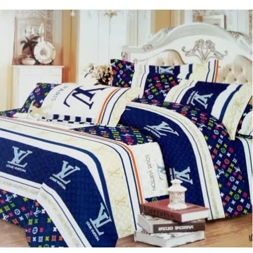 Louis Vuitton Inspired Duvet - Bedsheet And 4 Pillow Cases