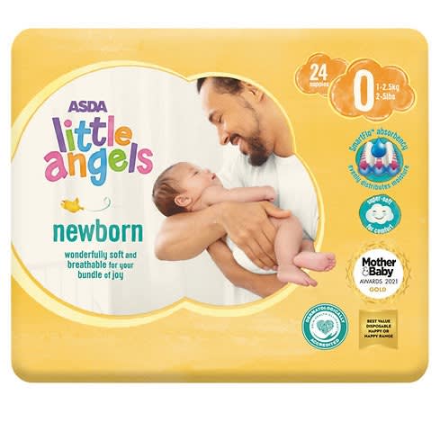 Newborn baby cheap nappies asda