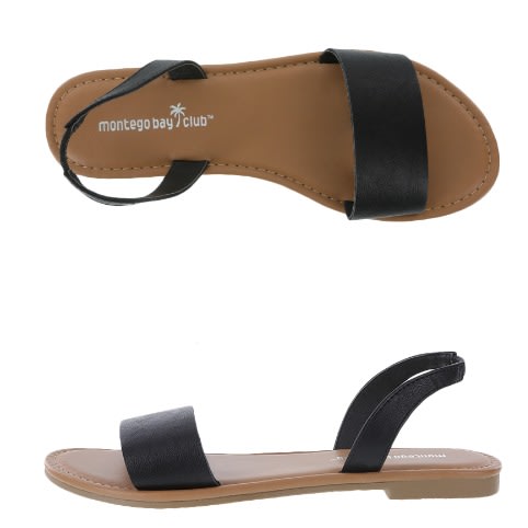 plain black sandals flat