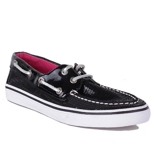 sperry black slip on sneakers