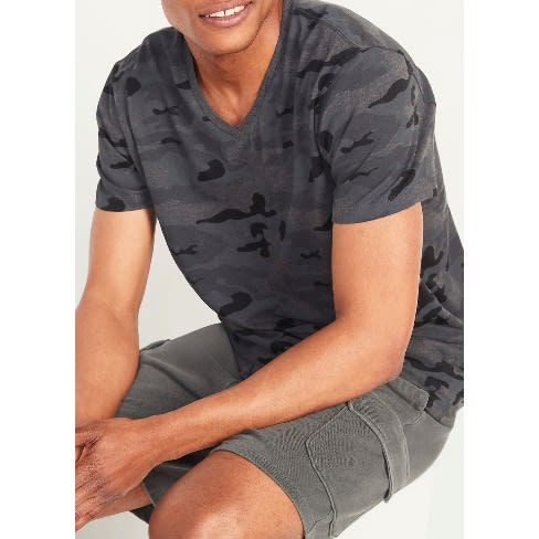 Camouflage v on sale neck t shirt