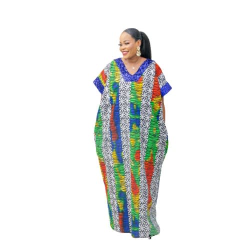 Ankara Kaftan With Blue Sequence Konga Online Shopping