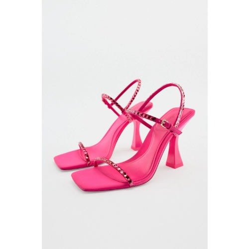 Zara Pink Encrusted Sandals | Konga Online Shopping