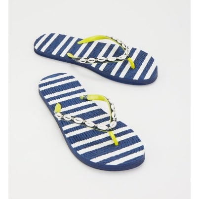 TU Navy Strip Shell Detail Flip Flops Konga Online Shopping