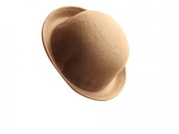 beige bowler hat