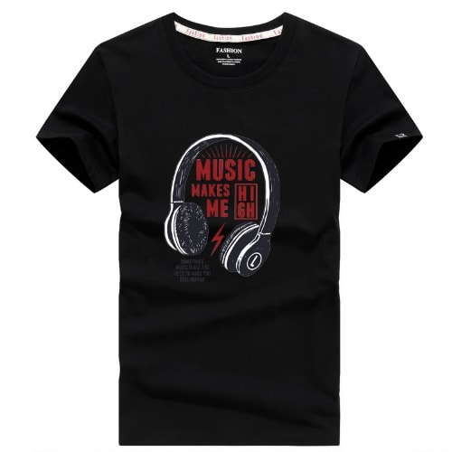 AWW Music Print T-shirt- Black | Konga Online Shopping
