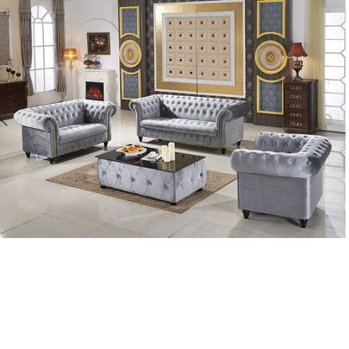 Chesterfield Classic Living Room Set Grey Konga Online Shopping