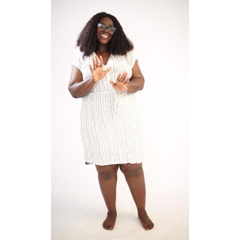 H M V neck Dress With Tie Belt Konga Online Shopping