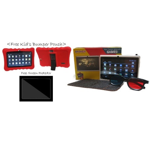 a32 2019 android kid tablet 7 8gb rom wifi dual cam red case screen guide