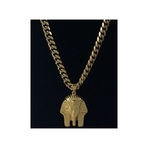 Cuban Link Gold Chain With Pharaoh Head 