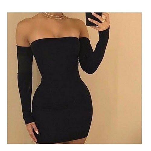 Black Off Shoulder Mini Dress | Konga ...