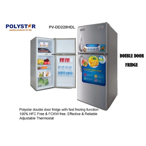 Double Door Refrigerator - Pv-dd228hdl - Silver.