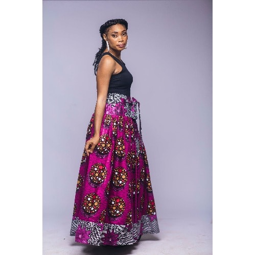 magenta maxi skirt