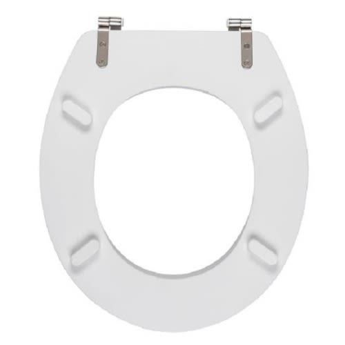 Beldray White 18 Inch Tongue & Groove Wooden Toilet Seat With Stainless