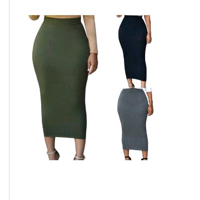 black high waisted bodycon skirt