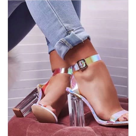 see through heel shoes