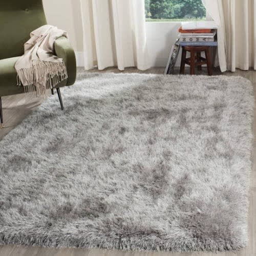 Vip Fluffy Shaggy Center Rug 4Ft x 6Ft Grey Konga Online Shopping