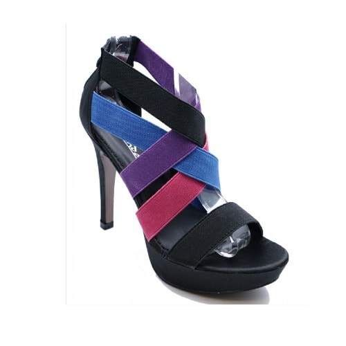 ladies black strappy shoes