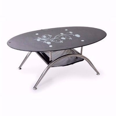 Tempered Glass Oval Center Table Black, How Much Is Glass For A Table