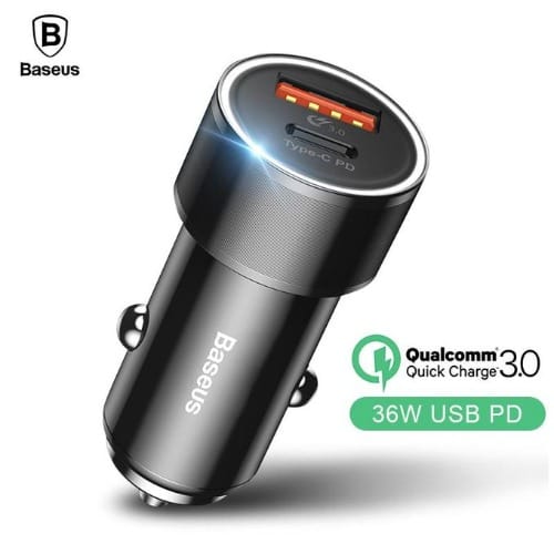 Baseus Dual Usb Car Phone Charger For Iphone Usb Type C Pd Quick Charge And Samsung Phones Konga Online Shopping