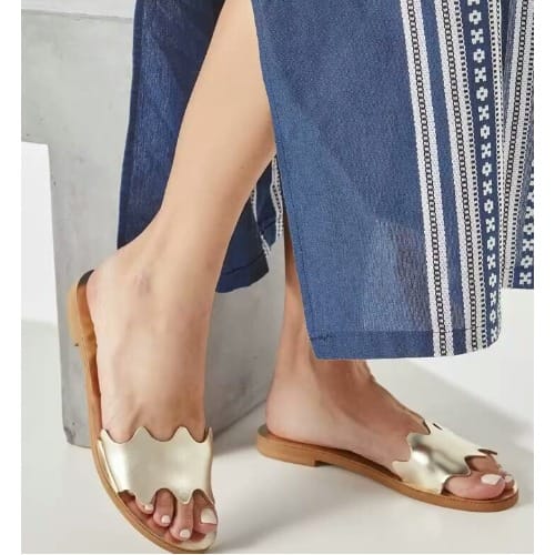Female Zig Leather Slippers Gold Konga Online Shopping