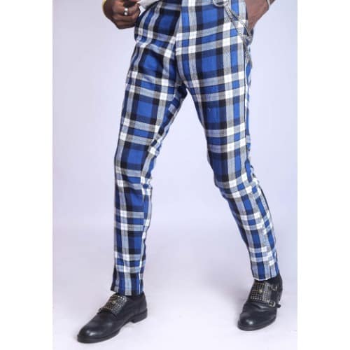 Light Blue Check Trousers
