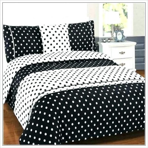 Black And White Polka Dot Pattern Duvet With 2 Free Pillow Cases