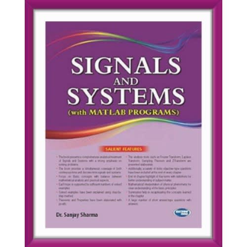 Signals And Systems With Matlab Programs Paperback 2017 By Sanjay Sharma Paperback Konga Online Shopping