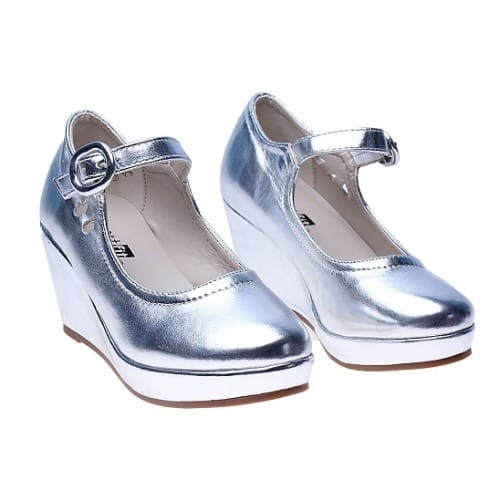silver wedge dress shoes