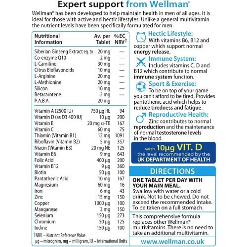Vitabiotics Wellman Original Supplements For Men 30 Tablets Konga