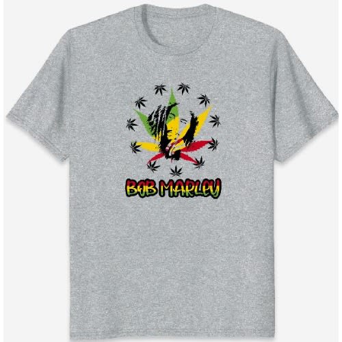 Bob Marley Design Print T Shirt Grey Konga Online Shopping
