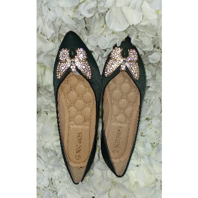 army green flat shoes