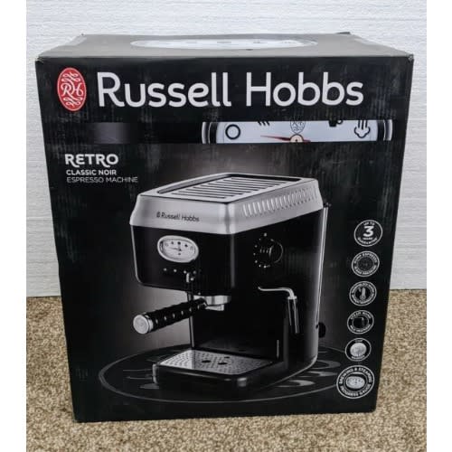 Russell Hobbs Retro Classic Noir Espresso Coffee Machine 1350W