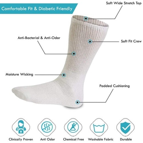 Debra Weitzner Men's Diabetic Socks-Pack Of 6-White | Konga Online Shopping