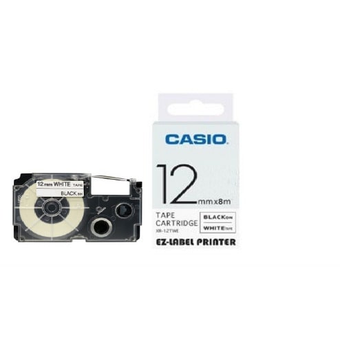 Casio 12mm new arrivals white tape