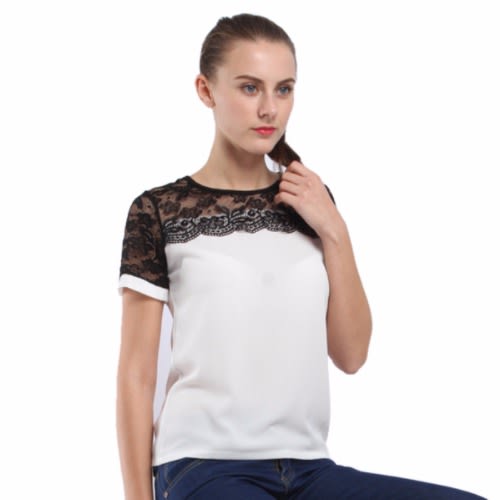 black and white chiffon top
