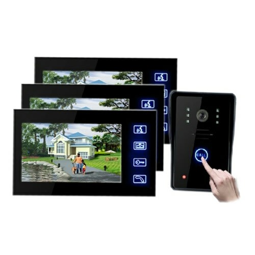 Wireless Video Door Phone With 7 Inch Monitor 3 Users System