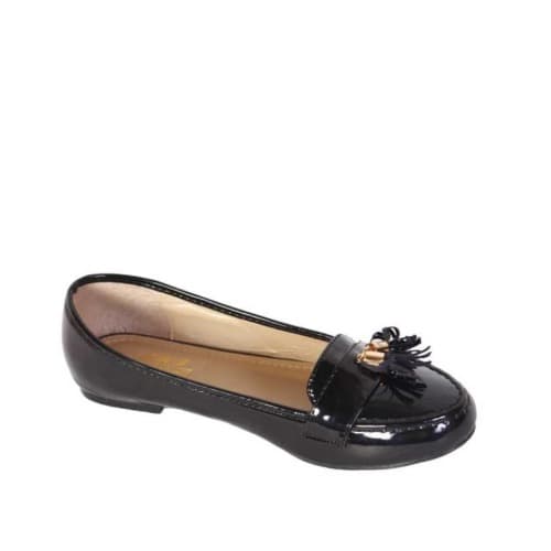 black patent flat shoes women's