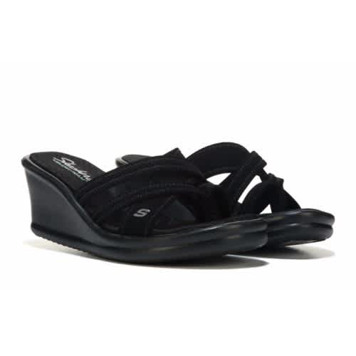 skechers sandals womens black