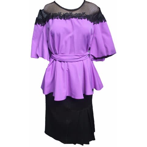 purple and black combination dress