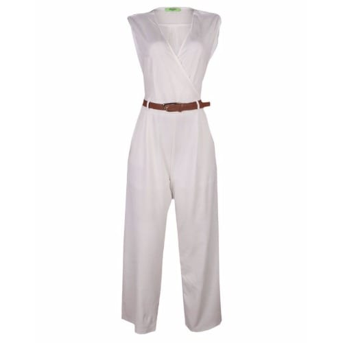 XTaren Women s Sleeveless Jumpsuit with Belt Off White Konga
