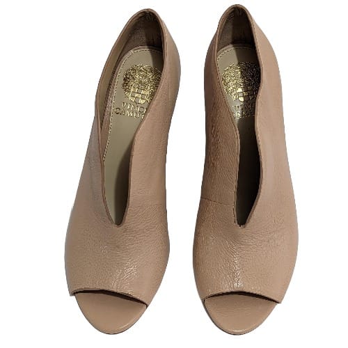 Vince Camuto Andrita Morocco Leather Peep toe Booties Heels