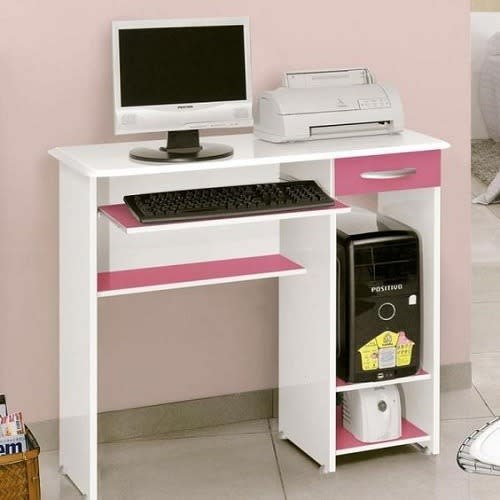 Pink and discount white computer desk